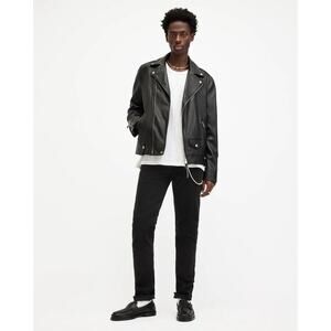 AllSaints Men’s Cigarette Skinny Fit Stretch Denim Jeans Jet Black Sz32 NWOT